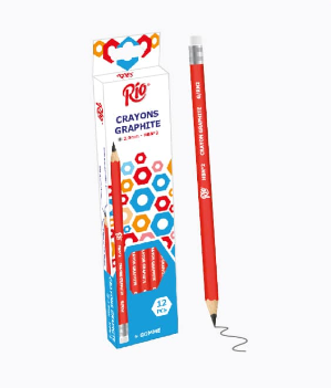 Crayon noir HB2 avec gomme