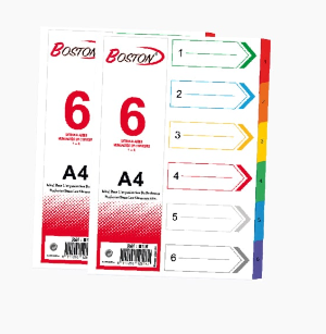 Intercalaire en plastique 6 positions