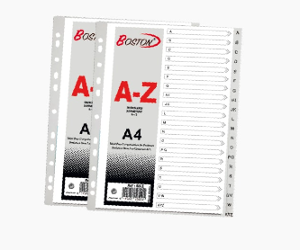 Intercalaire en plastique alphabétique