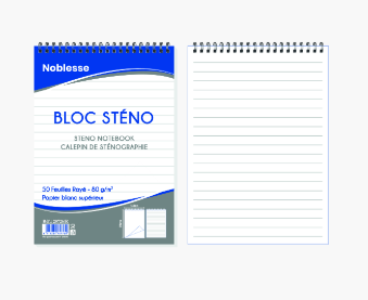 Bloc note sténo avec spirale A5