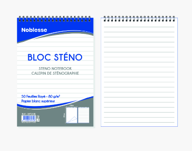 Bloc note sténo avec spirale A4