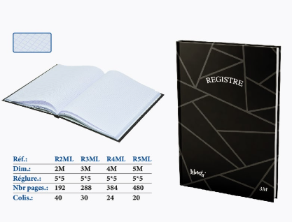 Registre noir 5*5
