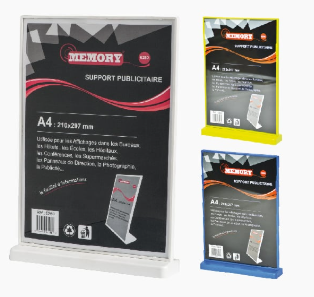 Support publicitaire en plastique A4