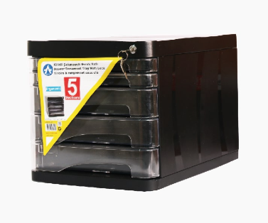 Tiroirs 5 étages en plastique avec serrure